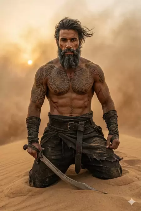 Desert Warrior: görsel üretimi çalışma akışı