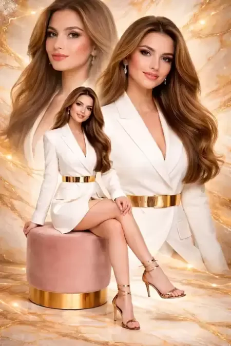Luxury high fashion multi layered portrait