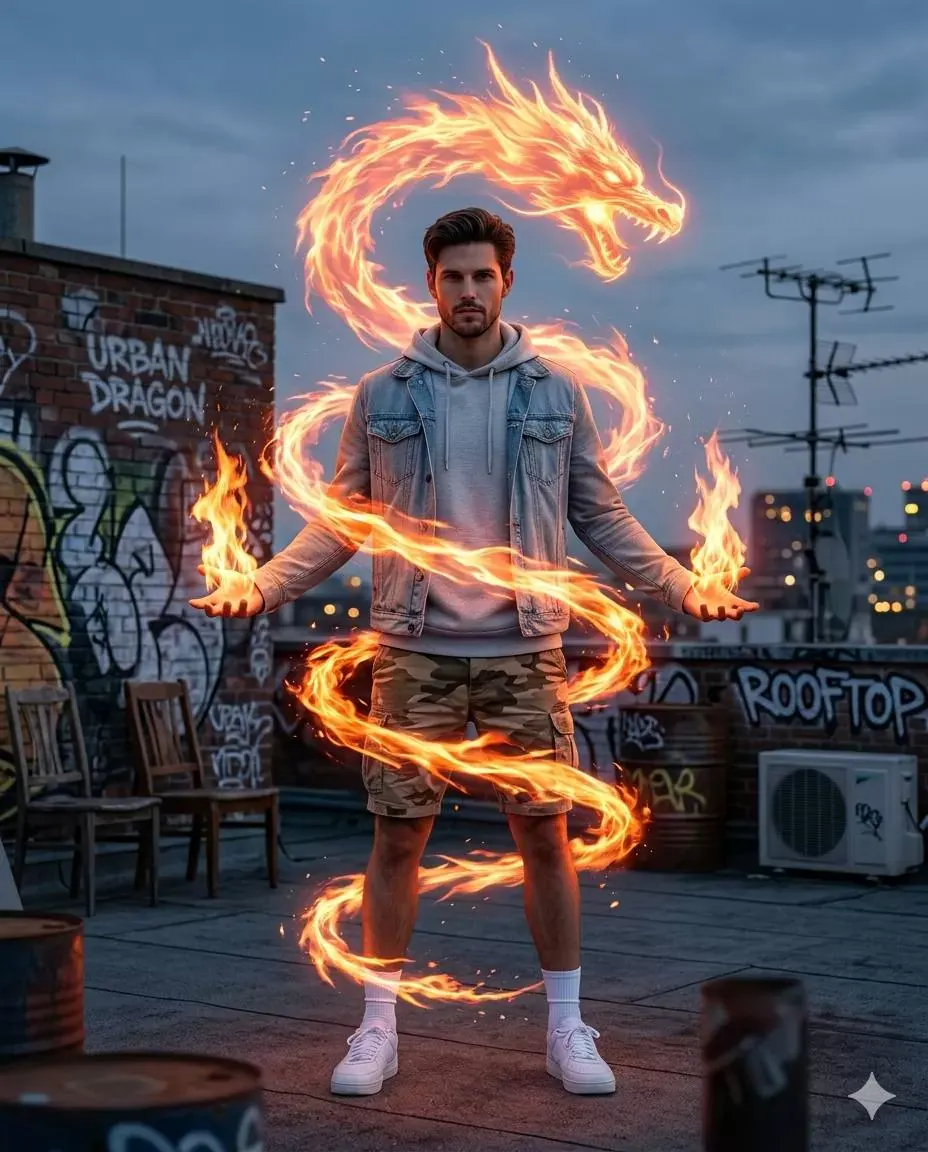 Urban Fire Dragon Portrait