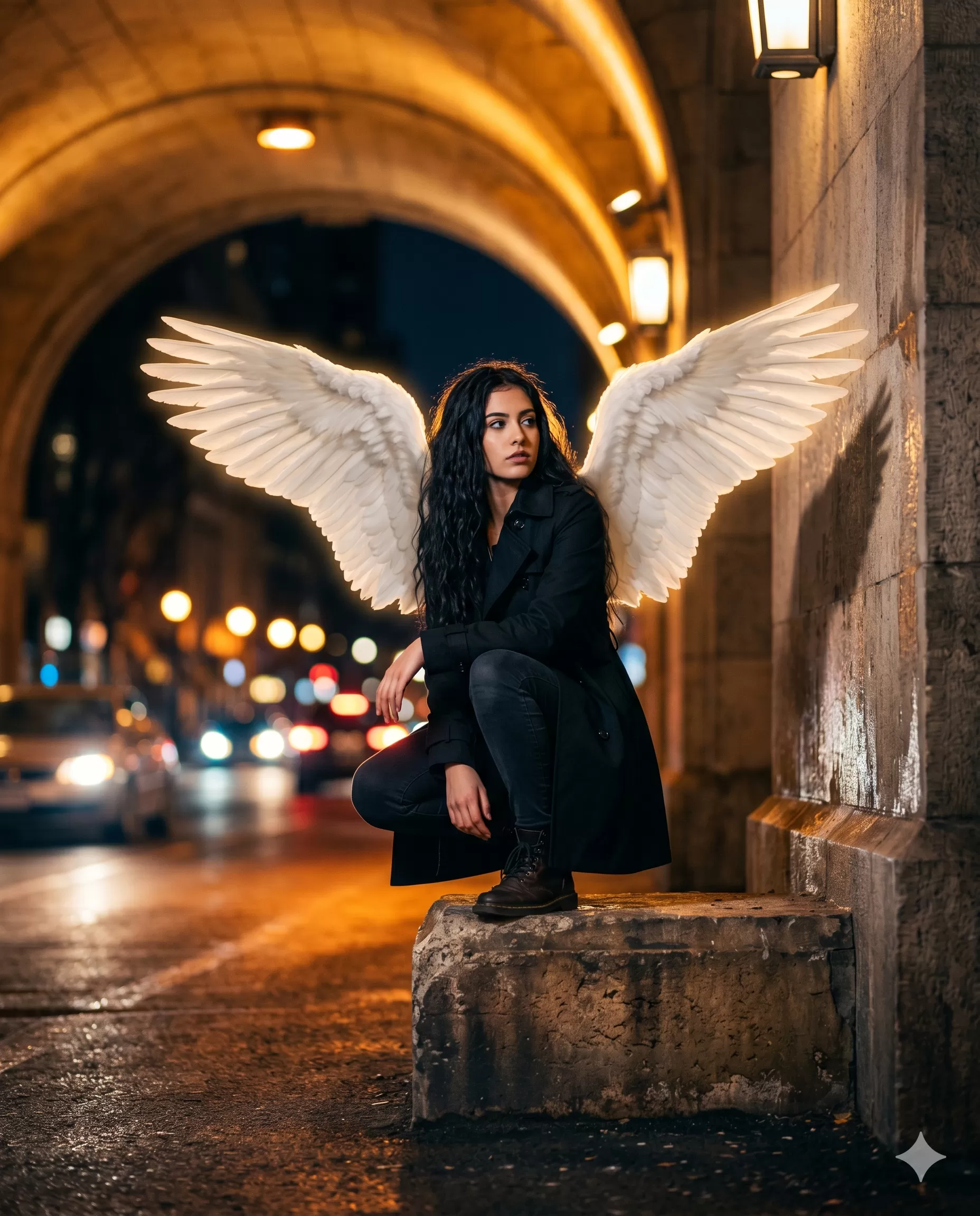 Urban angel fashion portrait: görsel üretimi çalışma akışı