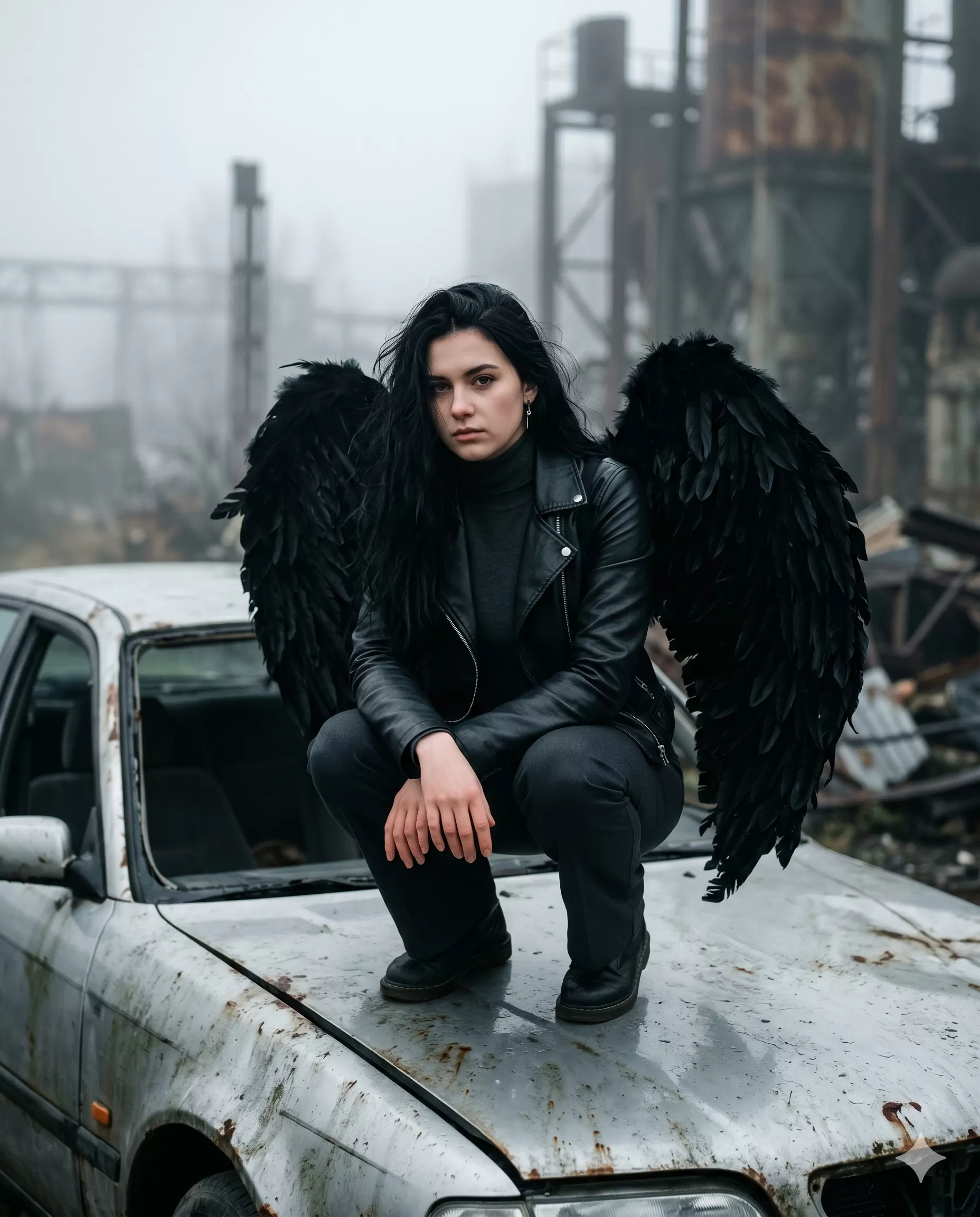 Dark angel industrial portrait: görsel üretimi çalışma akışı