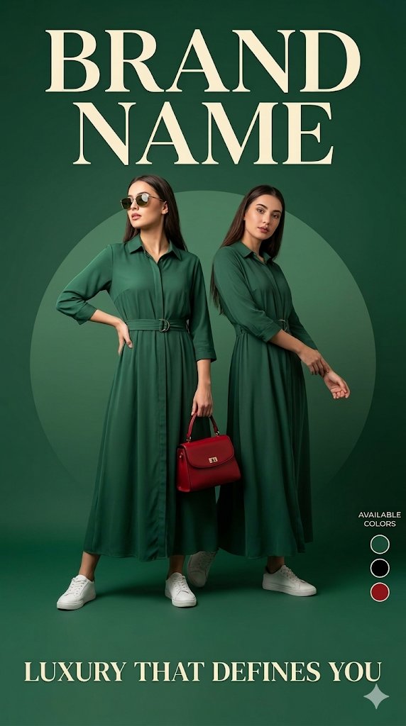 Harika Moda Reklamı Tarzında Poster: görsel üretimi çalışma akışı